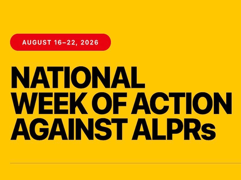National Week of Action Against ALPRs: August 16-22, 2026