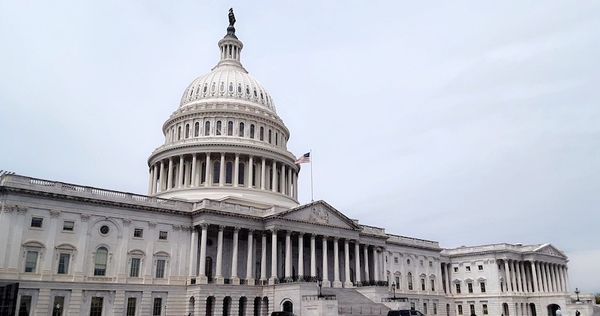 Congress, with a grey sky in the background